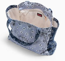 Load image into Gallery viewer, Bandana Tote Bag in Light Blue/Navy
