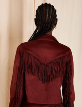 Load image into Gallery viewer, Bonnie Fringe Jacket in Mulled Wine
