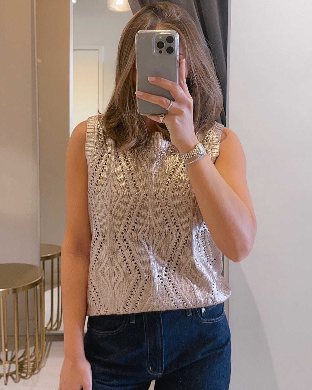 JS Metallic Tank in Copper