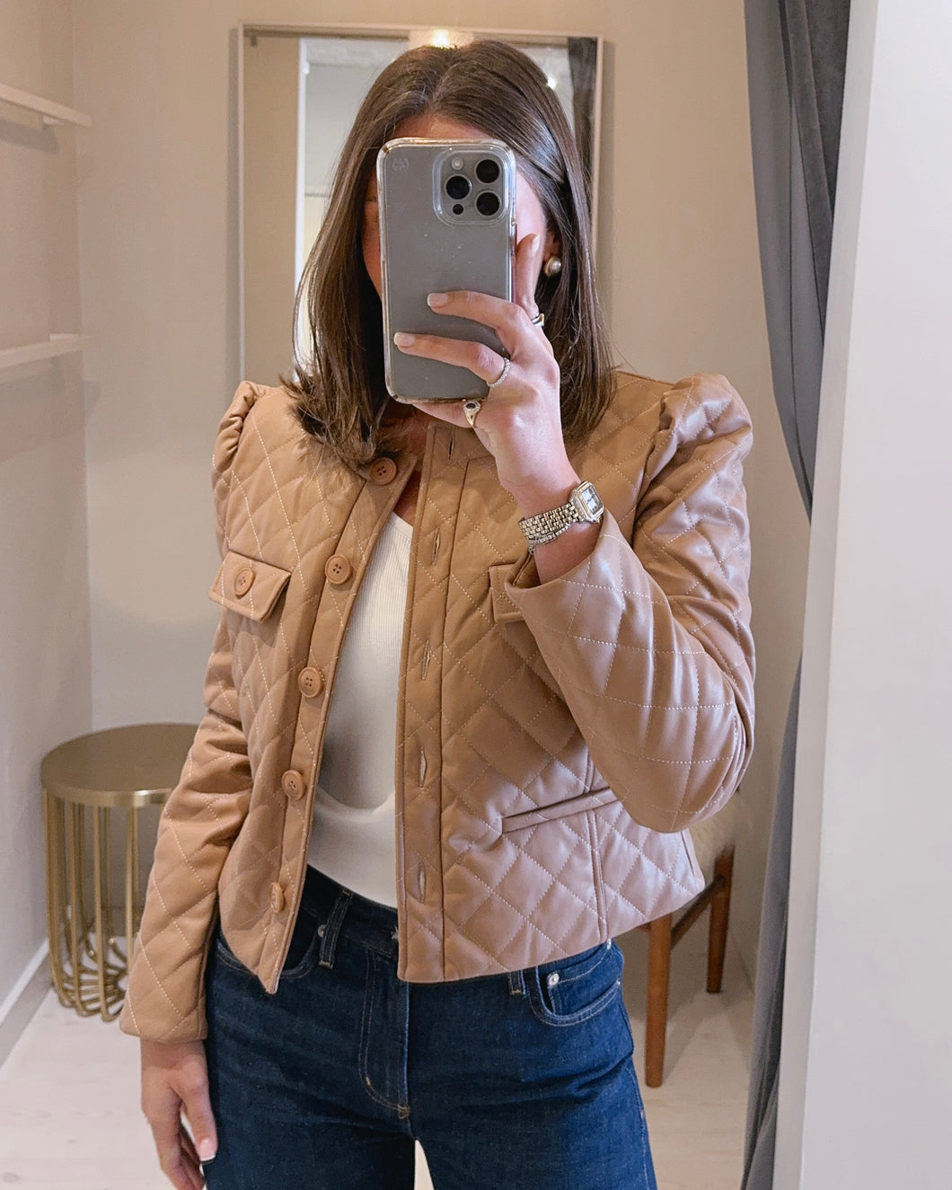 Vegan Leather Patchwork Jacket