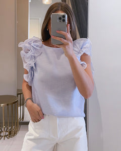 Hadassa Stripe Top in Blue
