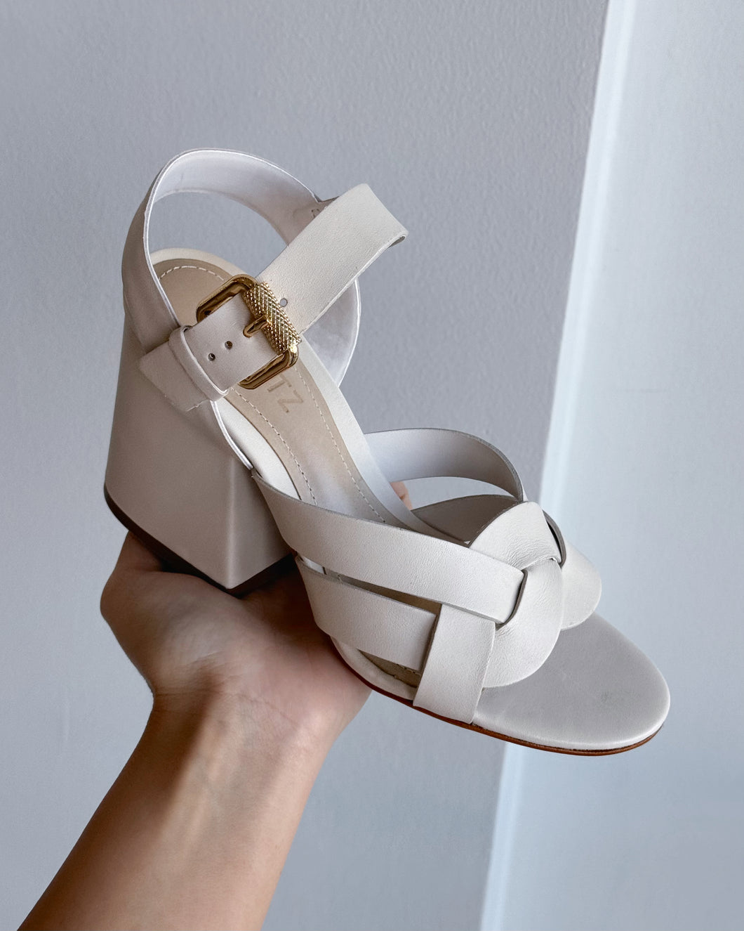 Renata Block Heel in Cream