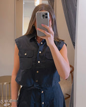 Load image into Gallery viewer, Eden Solid Poplin Top in Black

