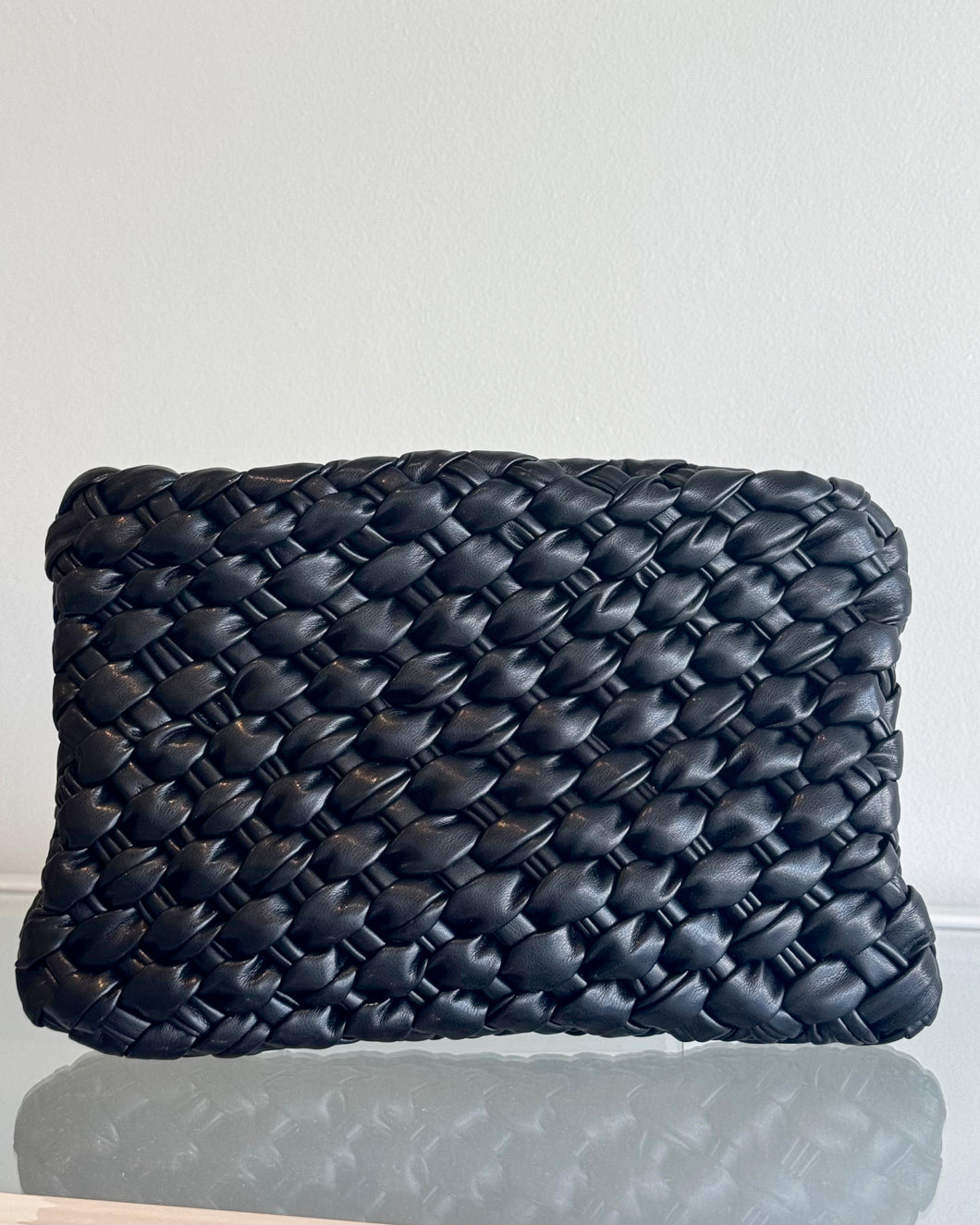 Nieves Woven Clutch in Black