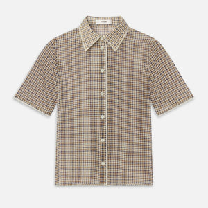 The Silk Check Shirt in Houndstooth Multi