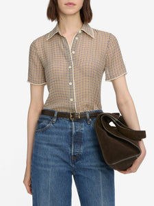 The Silk Check Shirt in Houndstooth Multi