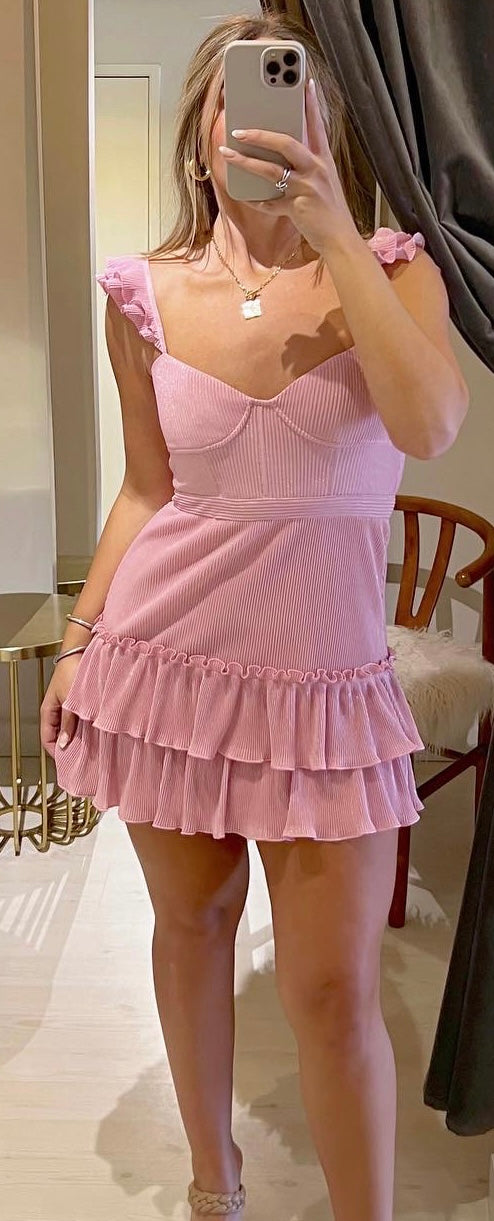 Lavenda Fitted Dress - Bubblegum