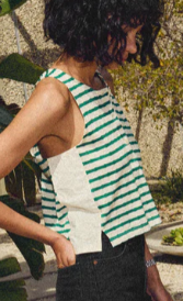 Bree Tank- Green Stripe